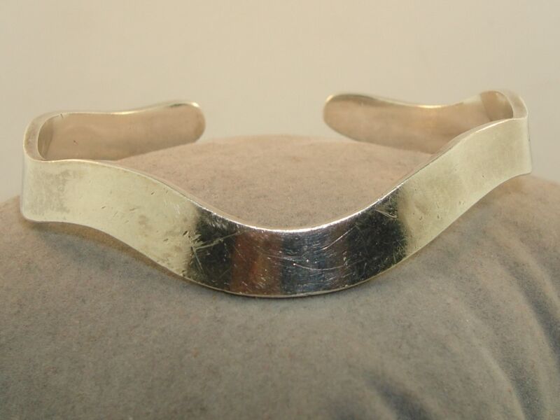 Vintage Taxco sterling silver cuff bracelet signed LVR