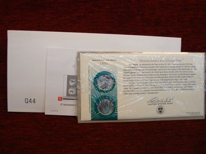 2005 West Virginia State Quarter First Day Cover - P&D Mint Set