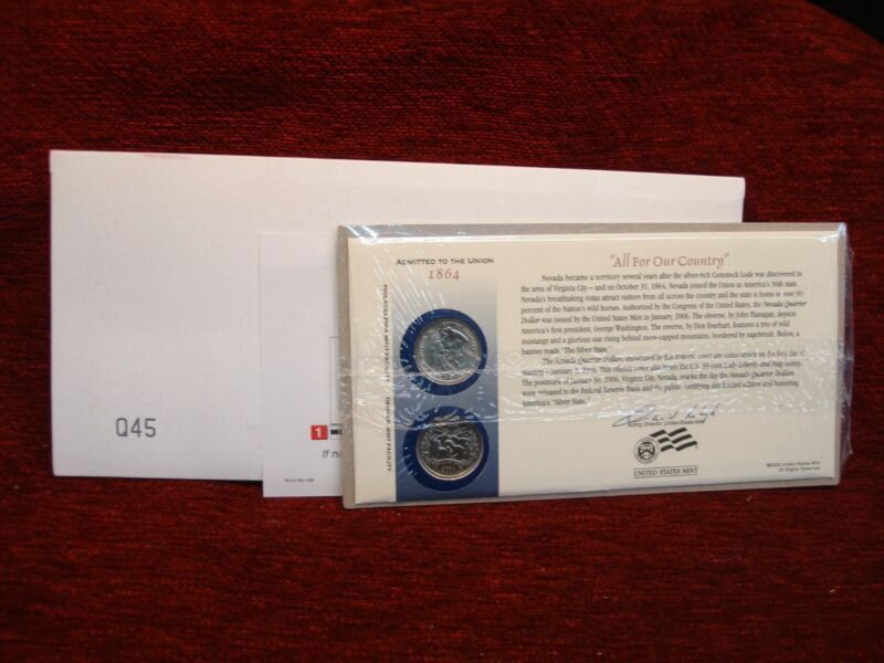 2006 Nevada State Quarter First Day Cover, P&D Mint Set