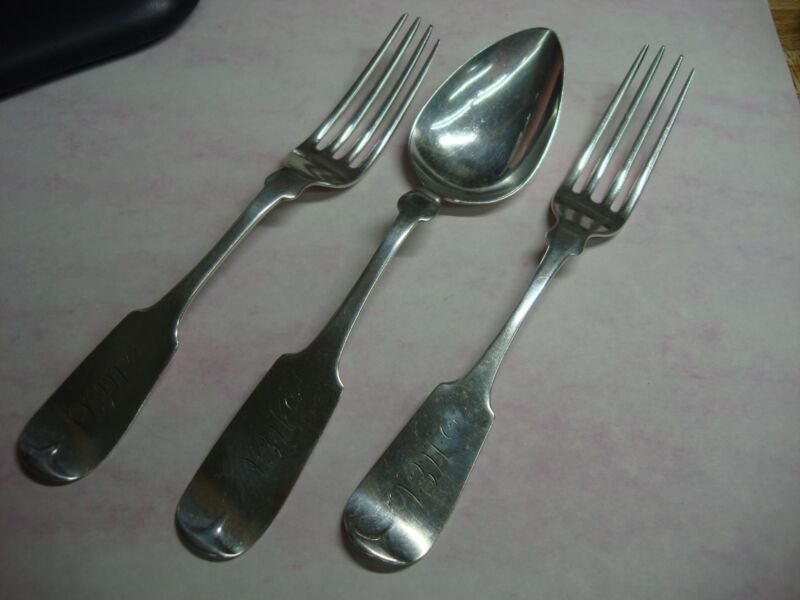 Vintage coin silver set by W.S. Smith, 3 pieces