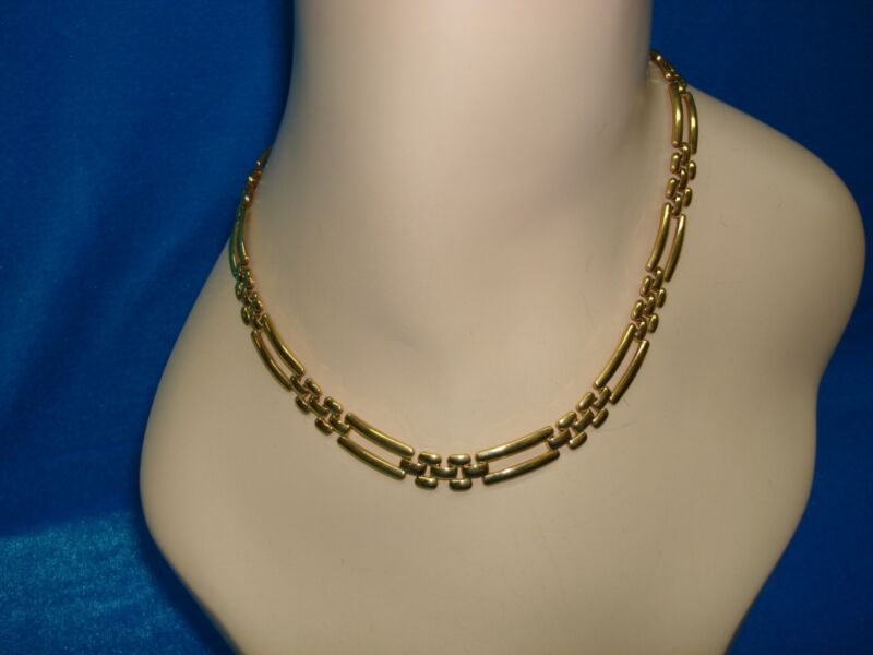 Vintage Monet gold tone choker necklace, 1980s