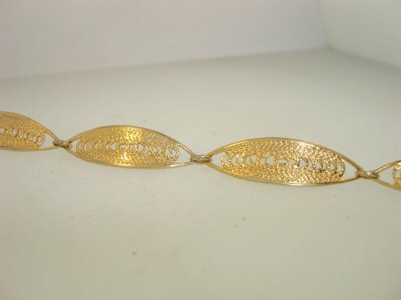Vintage Trifari spun gold tone bracelet, 1980s