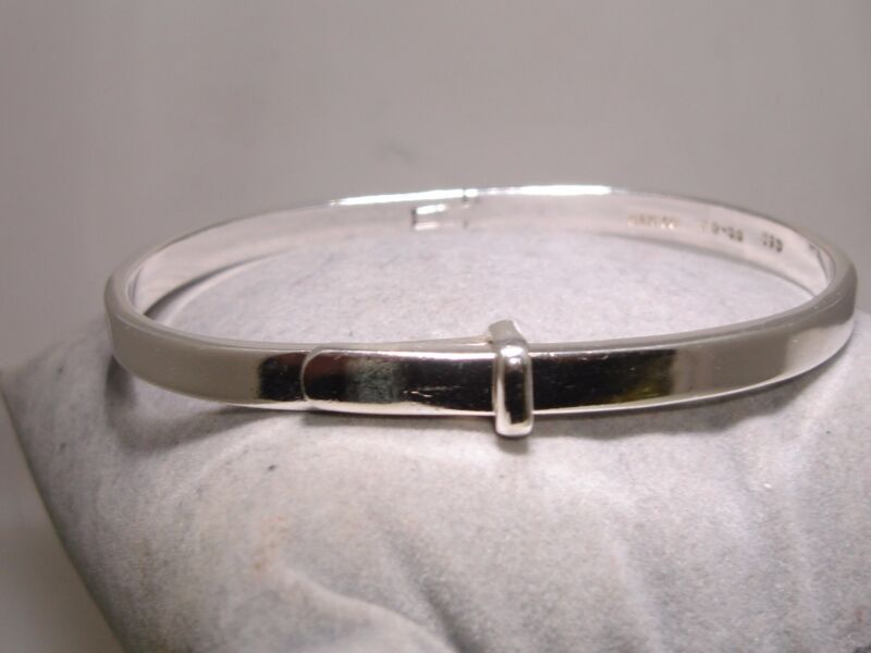 Vintage Taxco sterling silver hinged buckle bracelet, Mexico 925