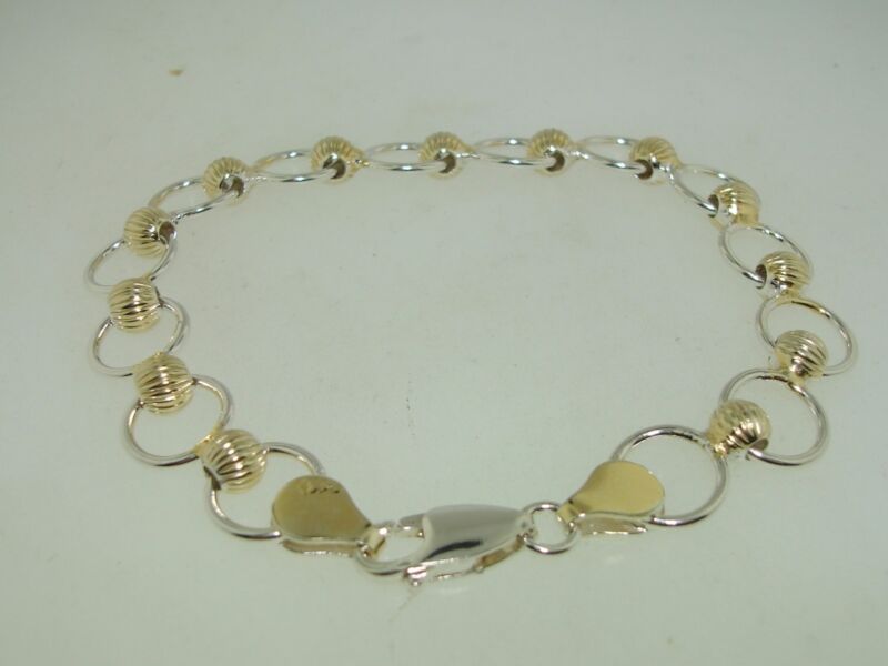 Sterling silver and gold-plated bracelet, Italian made