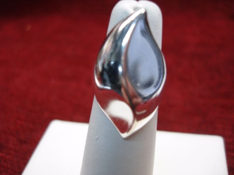 Sterling Silver Dome Ring, Signed KBN, Modernist Design, Size 5 1/4