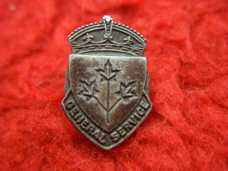 Vintage WWII Canada Sterling Silver General Service Lapel Pin