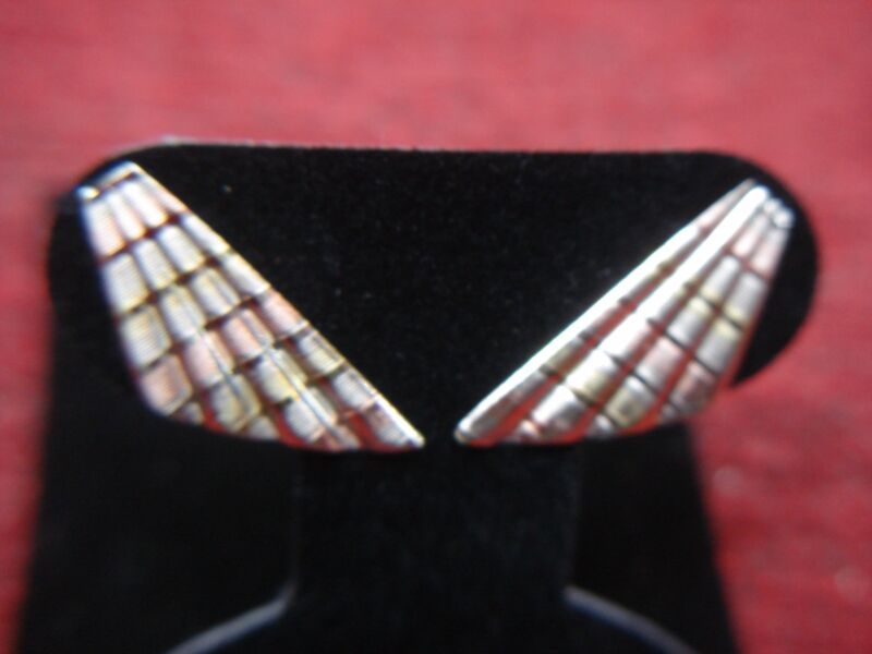 14K Tri-Color Semi-Fan Earrings