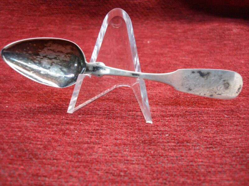 Antique N. Harding coin silver teaspoon with monogram