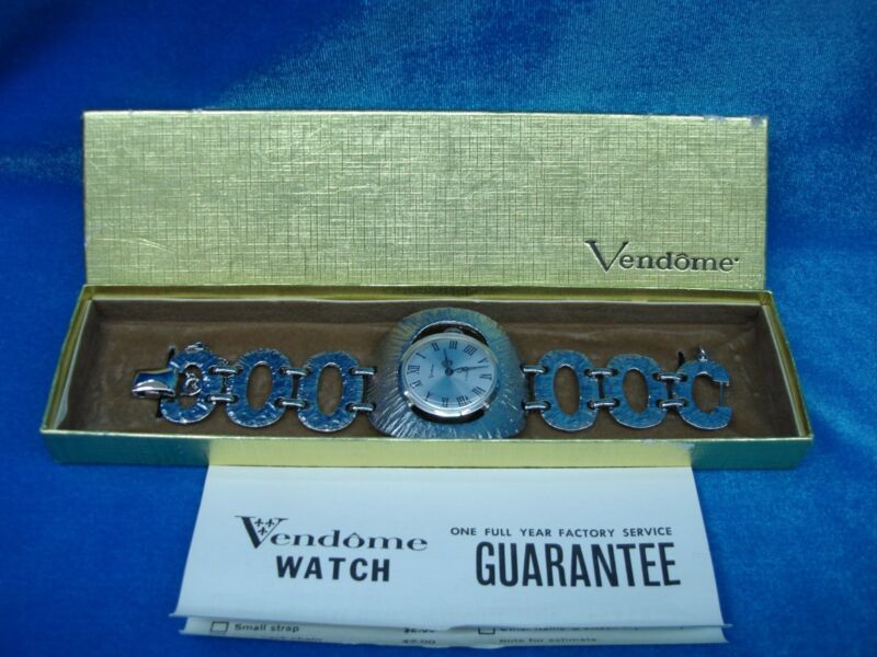 Vintage Vendome Silver Bracelet Watch (1960s-70s) - New Old Stock