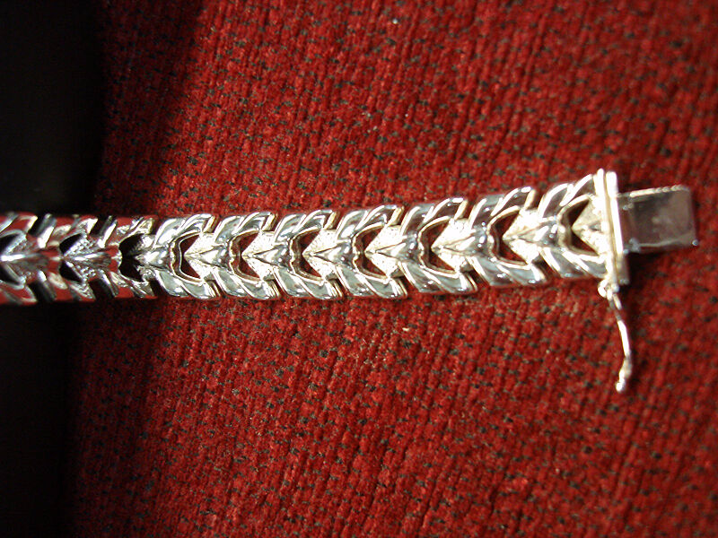 Sterling silver fancy link bracelet