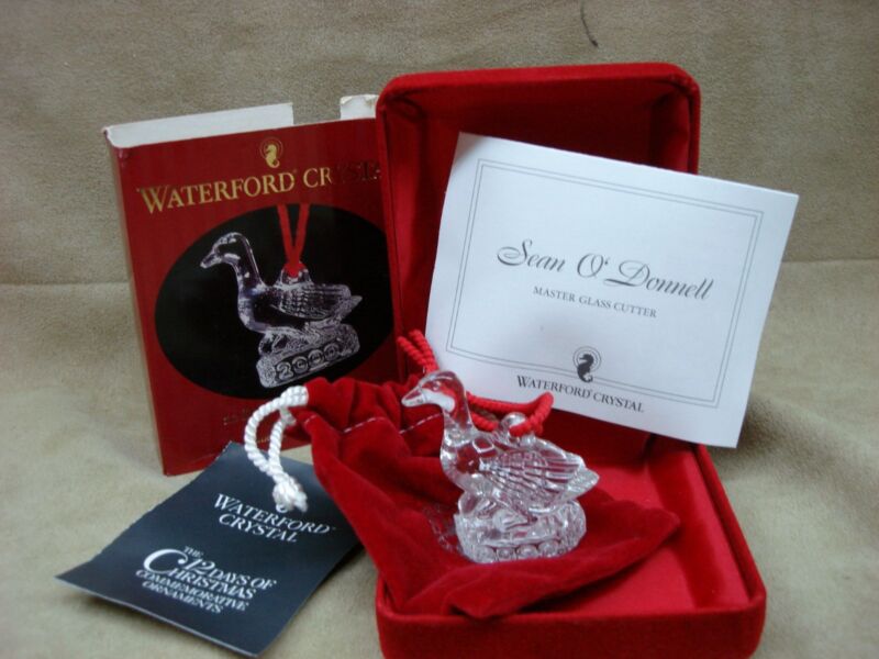 Waterford 2000 Artist Signed Six Geese Ornament