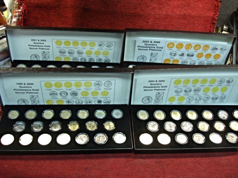 50 State Quarters Collection (1999-2006) - P&D Mint, 24K Gold & Platinum Layered Coins