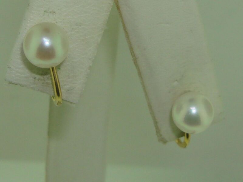 Vintage B.A.B. gold-filled freshwater pearl earrings (6.5mm)