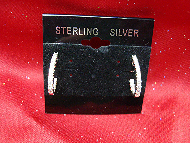 Sterling silver stud earrings with cubic zirconia stones