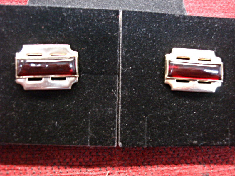 Vintage Manleigh cufflinks with dark red stones