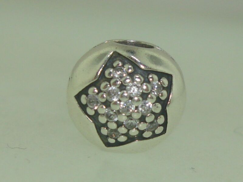 Pandora Sterling Silver Pave Star Snap Charm