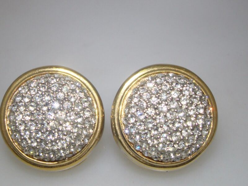 Vintage 1980s gold-tone clip-on earrings with Swarovski crystals
