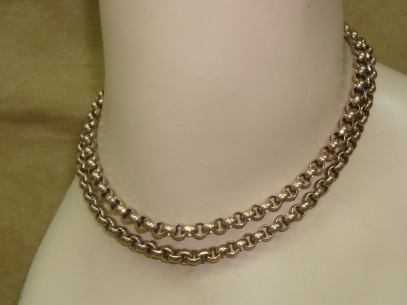 Vintage 1940s gold-tone rolo link choker necklace