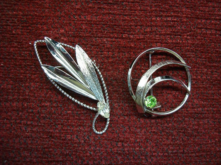 Vintage sterling silver pins set of two, marked V.D. Sterling and Art Sterling