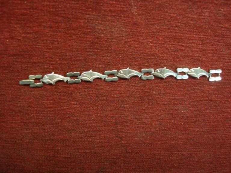 Sterling silver dolphin bracelet, Mexican made