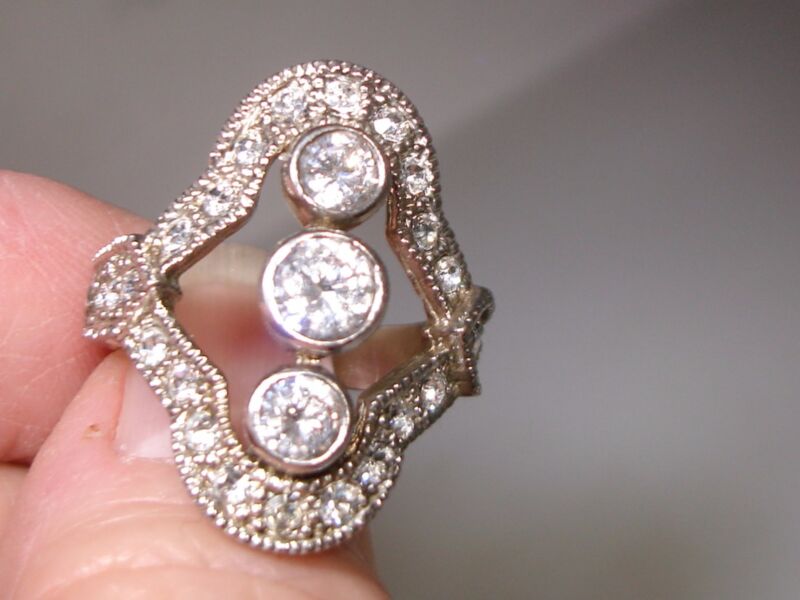 Silver Cubic Zirconia Ring | 2ctw Sparkling CZ, Size 9