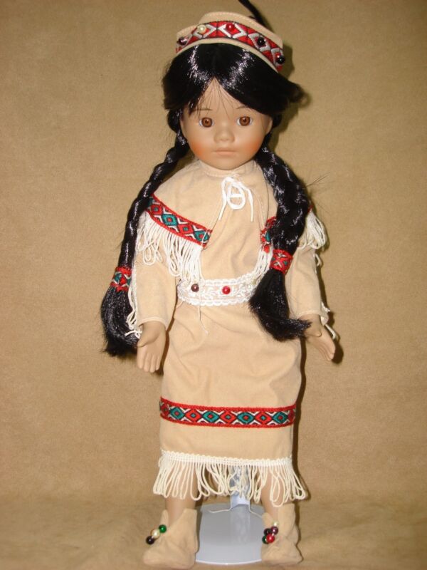 Paradise Galleries Emily Porcelain Doll, 16 inch Indian Maiden