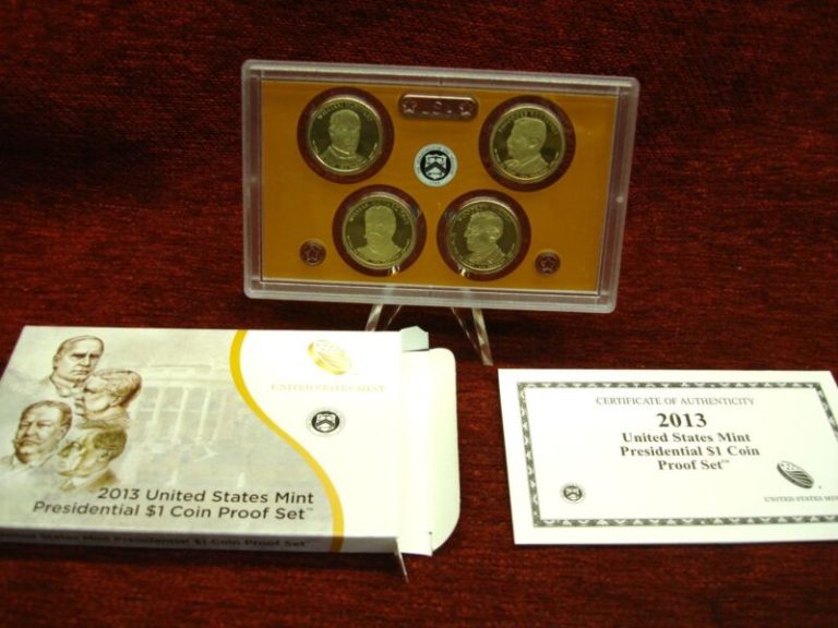 2013 Presidential $1 Coin Proof Set - William McKinley, Roosevelt, Taft & Wilson