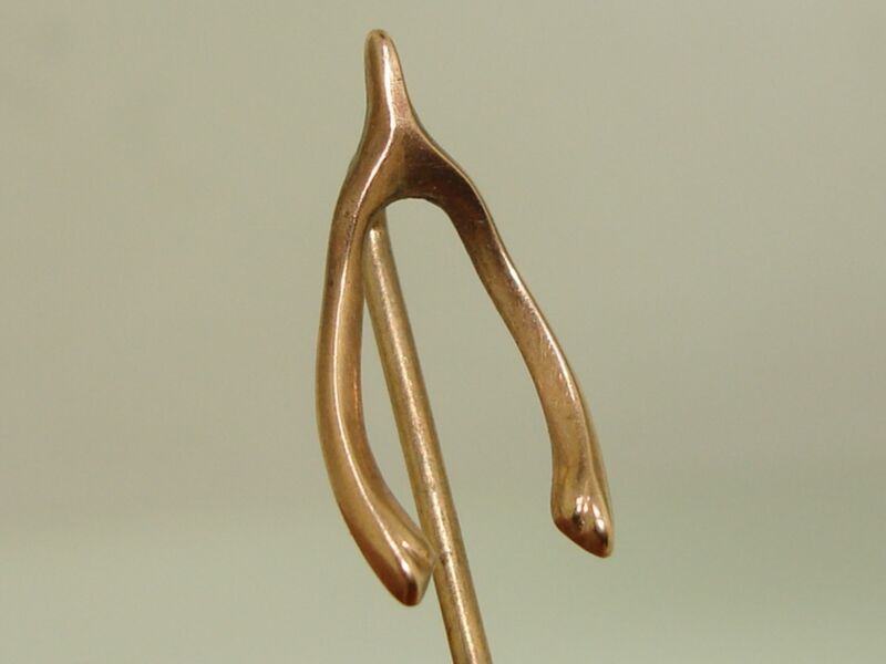 Antique Victorian Rose Gold Filled Wishbone Stick Pin