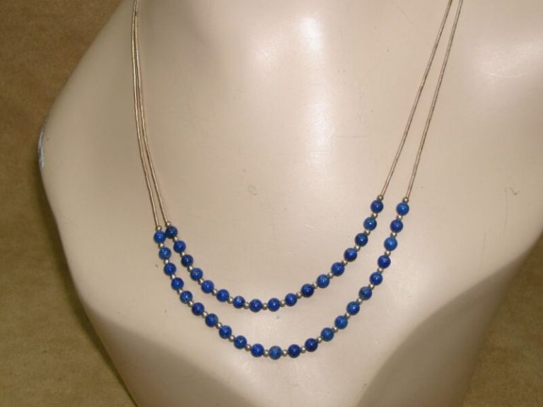 Carolyn Relios Pollack Liquid Silver and Lapis Lazuli Beaded Necklace