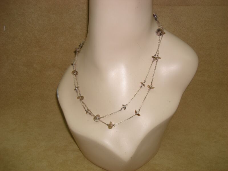 Vintage Athena Designs silver disc necklace with Swarovski crystals