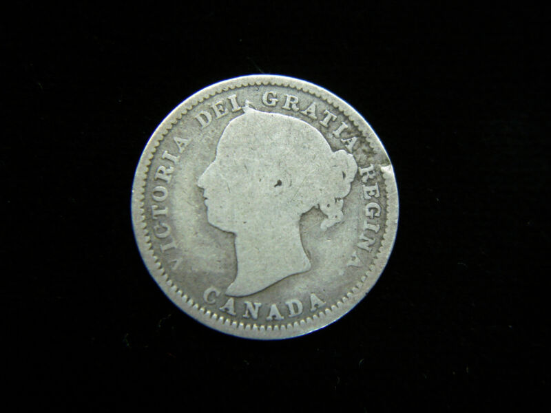 1896 Canada Queen Victoria 10 Cents Silver Coin
