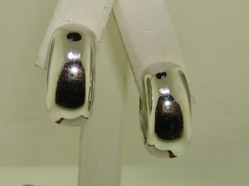 Vintage 1980s Trifari Silver Huggie Earrings