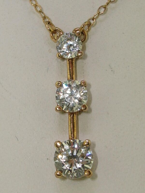 Rose gold over sterling silver 'Yesterday, Today & Forever' CZ pendant necklace