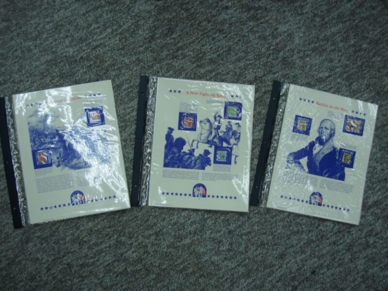 U.S. History Postage Stamps – 3 Double-Sided Pages (Sealed, Removable) by Postal Commemorative Society