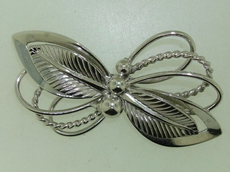 Vintage sterling silver leaf pin, 1940s Carl Art Jewelry