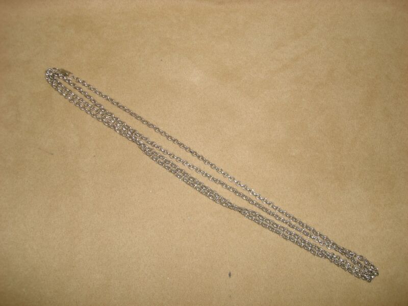 Vintage 1940s Coro Rolo Link Necklace (60" Silver) - Mint Condition