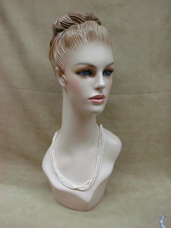 Creamy white freshwater pearl necklace with gold cone ends