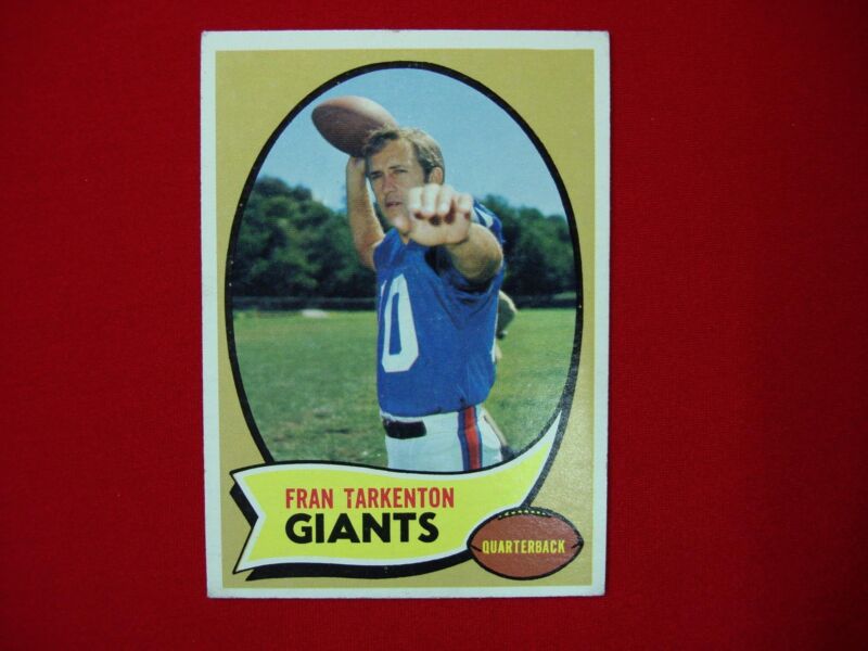 Vintage 1970 Topps Fran Tarkenton New York Giants Football Card #80