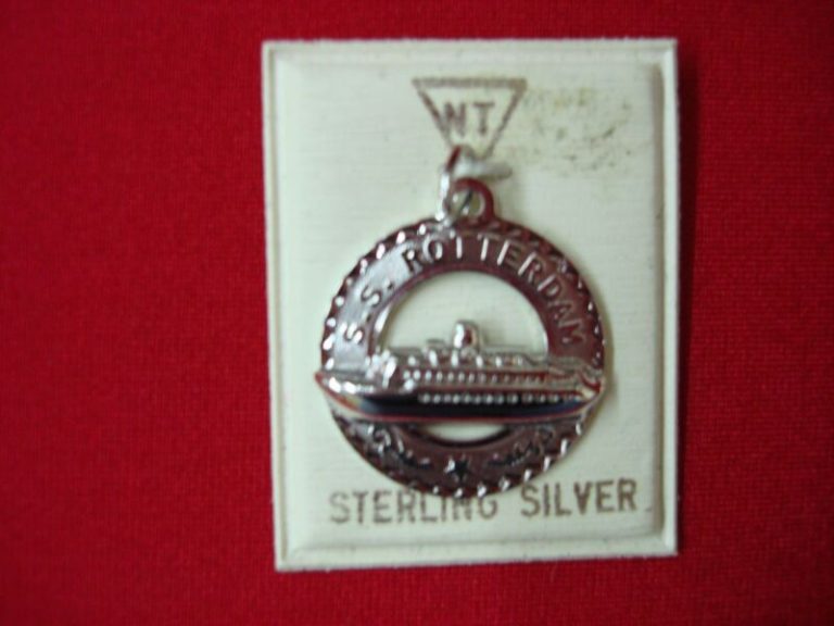 Vintage S.S. Rotterdam sterling silver charm on original card