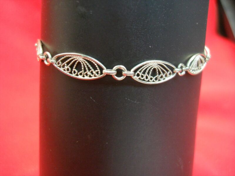 Sterling silver football bracelet, stylish link design