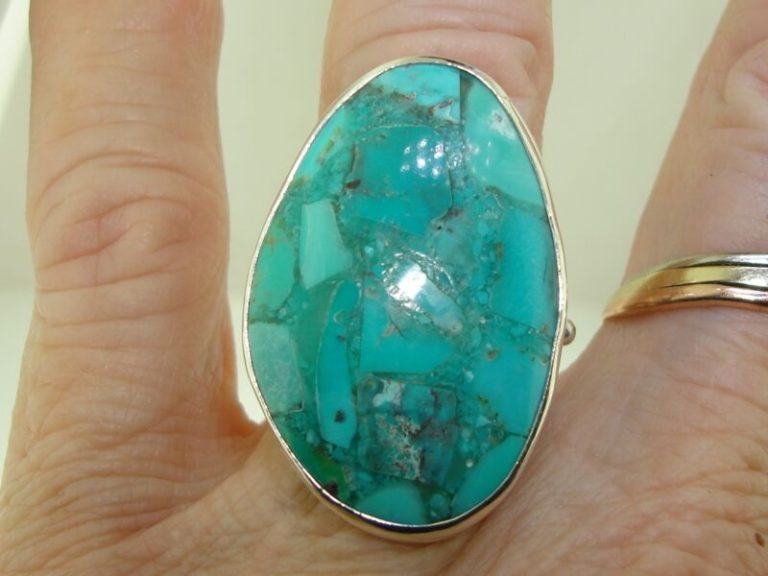 Stunning Sajen Sterling Silver Turquoise Ring (Size 9) - New Without Tags