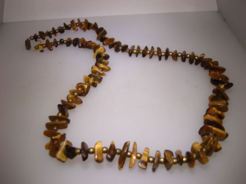 Vintage 1970s Tiger Eye Nugget Necklace