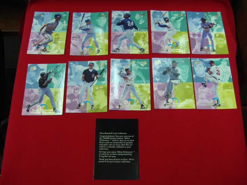 1993 Fleer Ultra-Ultra Performers 10 Card Set #36,657/150,000 featuring Ken Griffey Jr. and Frank Thomas