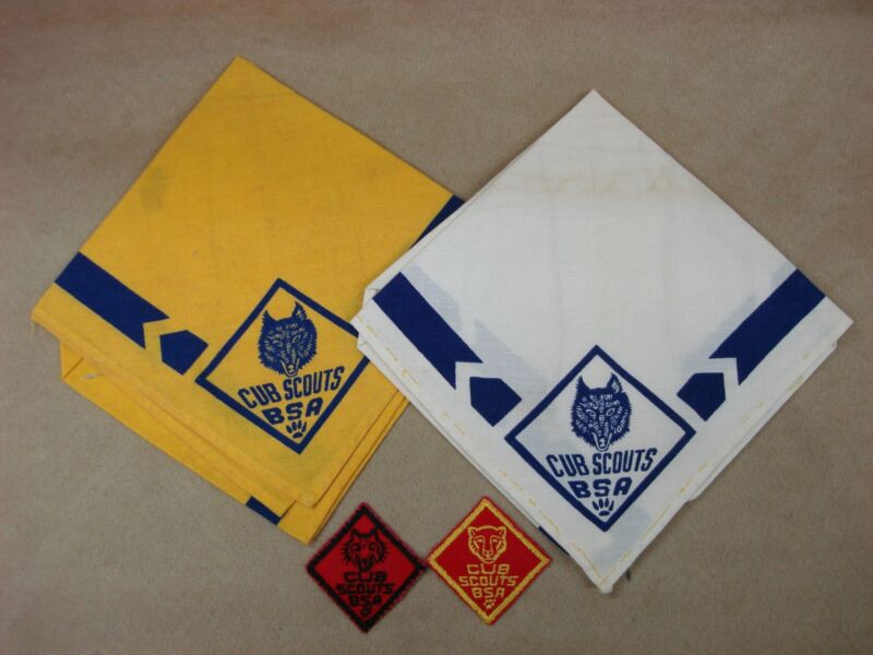 Vintage Cub Scout neckerchiefs and patches from the 1950s