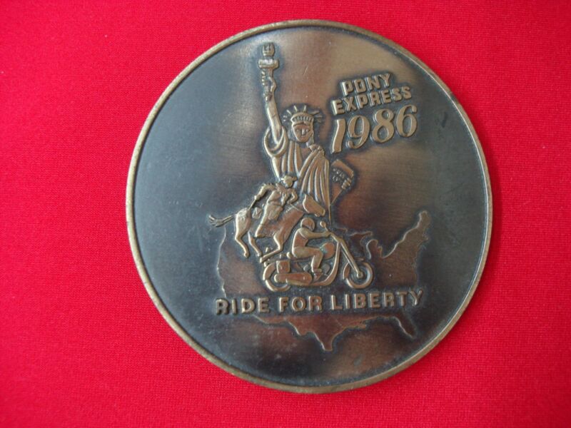 Vintage 1986 Pony Express Ride for Liberty Motorcycle Buckle - Limited Edition #0278