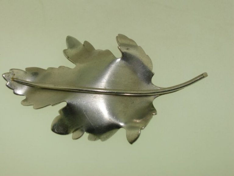 Vintage Carl Art Sterling Silver Leaf Brooch Pin | Signed C.A.