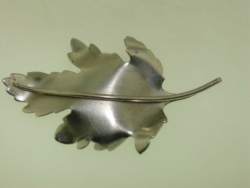 Vintage Carl Art Sterling Silver Leaf Brooch Pin | Signed C.A.