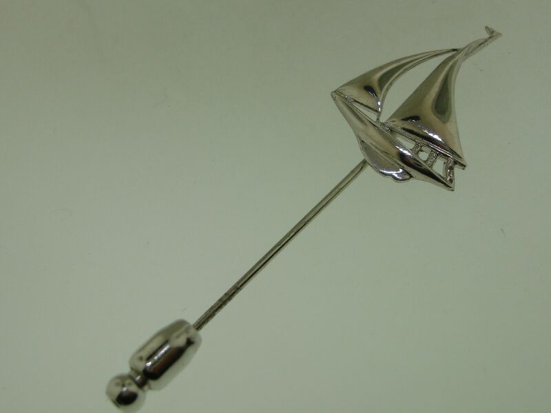Vintage Sterling Silver Sailing Ship Stick Pin