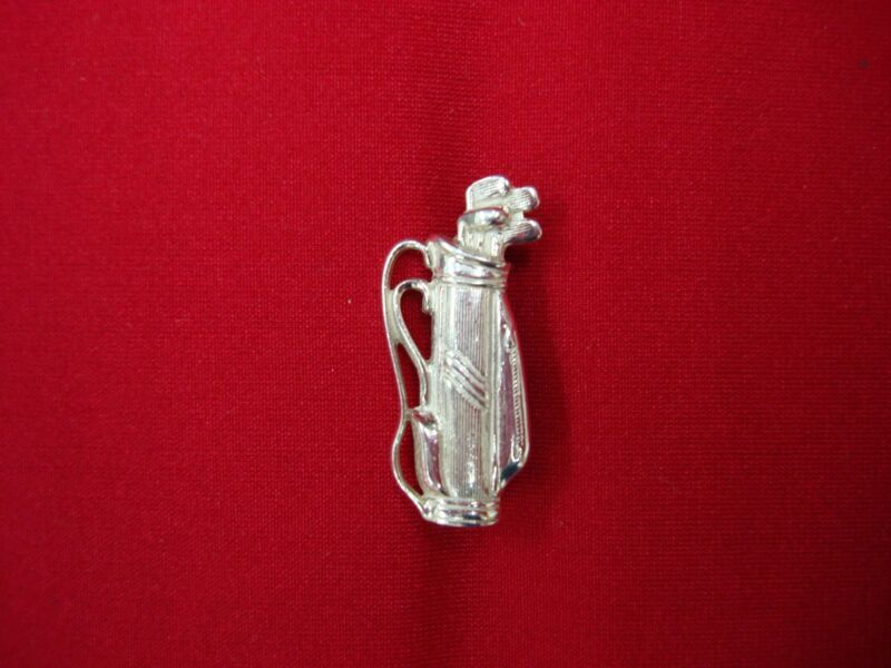 Vintage sterling silver golf club and bag pin