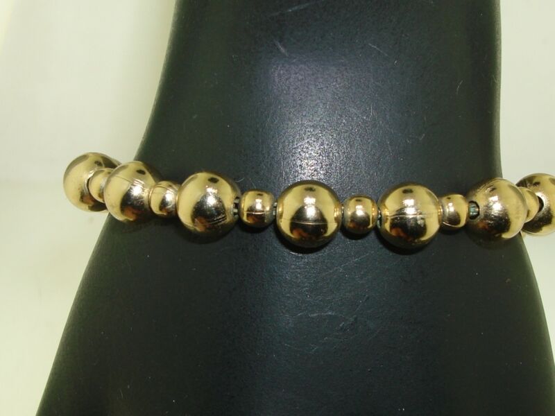 Vintage Monet gold-tone metal bead bracelet
